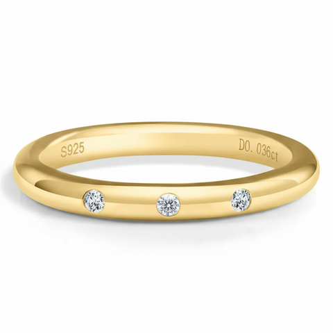 Anel em prata .925 e moissanite