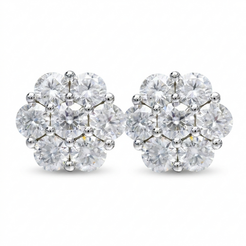 Brinco em prata .925 e 0.8, 1.4 ou 7.0ct moissanite