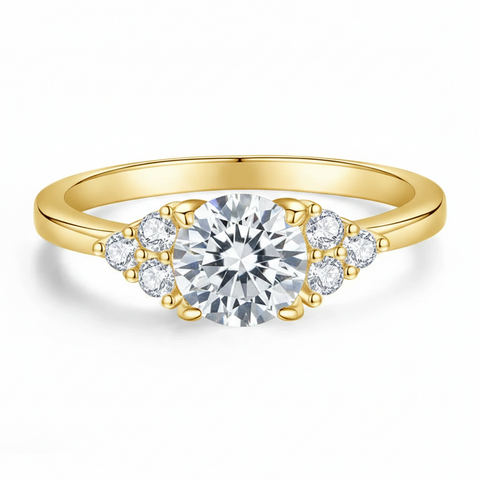 Anel em prata .925 e 1 CT moissanite
