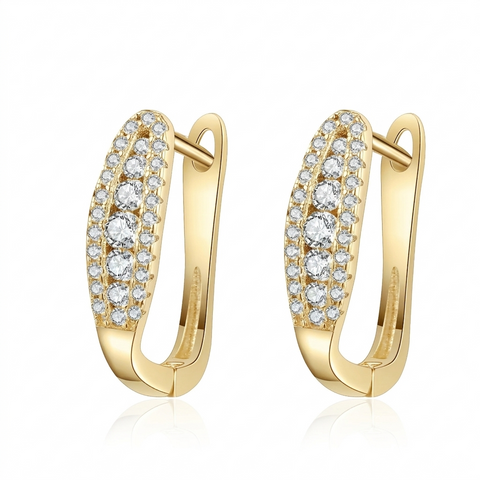Brinco em prata .925 e 0.44ct moissanite