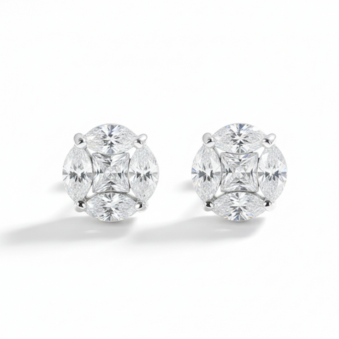 Brinco em prata .925 e 3.2ct Moissanite