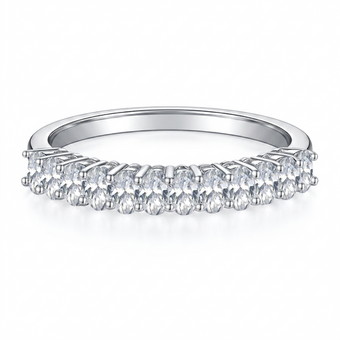 Anel Oval  Moissanite .925 Prata Esterlina