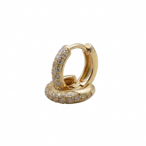 Brinco argola com zircônia