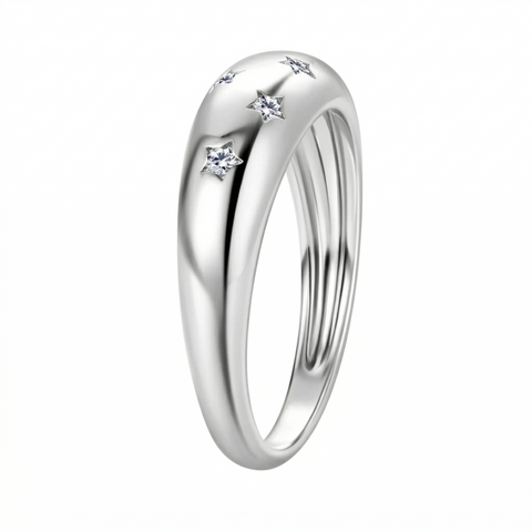 Anel em prata .925 e moissanite