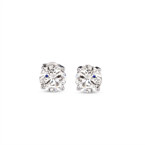 Brinco  em prata .925 e 0.3, 0.5, 1.0, 2.0 CT Moissanite.