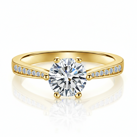 Solitário em prata .925 e 1 CT moissanite