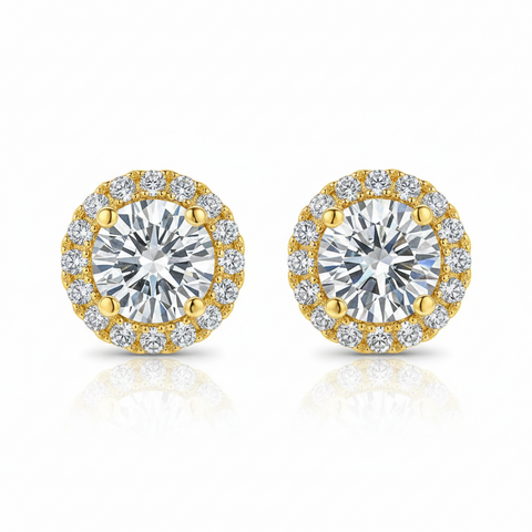 Brinco em prata .925 e 1.0 ou 2.0ct moissanite