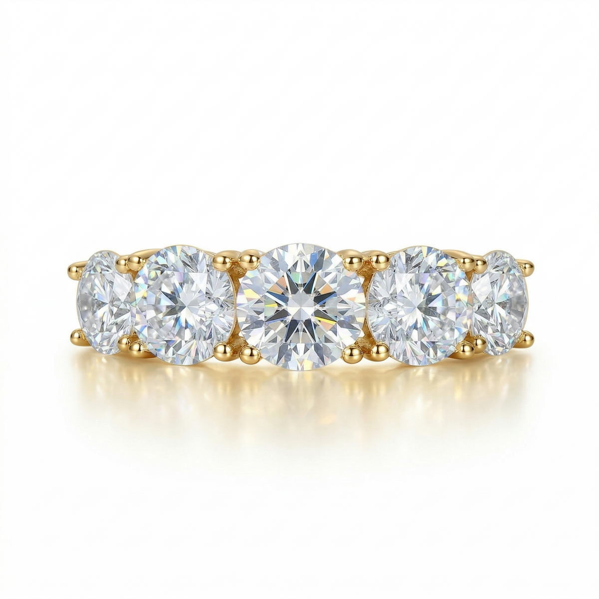Meia aliança em prata .925 e 3.6 CT moissanite