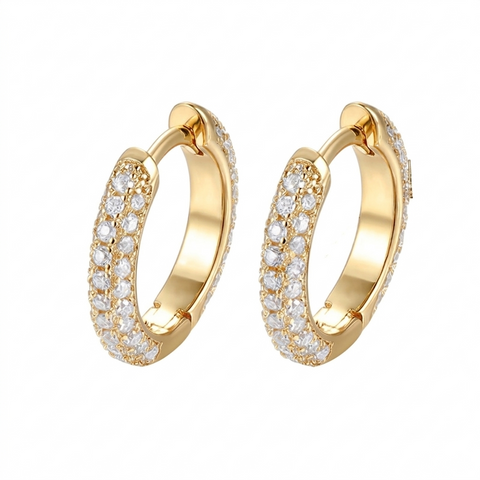 Brinco em prata .925 e 0.8ct moissanite