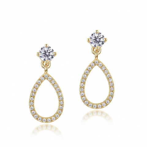 Brinco em prata .925 e 4mm moissanite