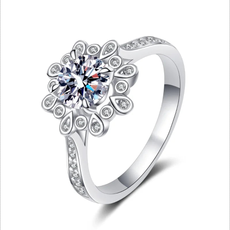 Anel em prata .925 e  1.0 CT moissanite