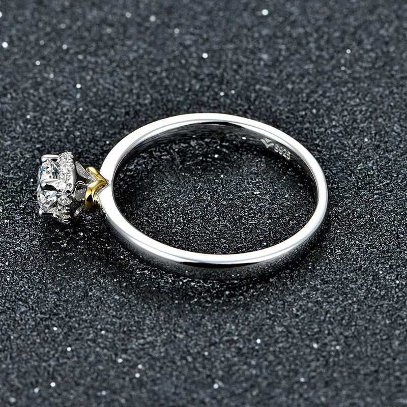 Solitário em prata .925 e 0.34 ct moissanite