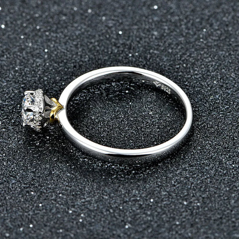 Solitário em prata .925 e 0.34 ct moissanite