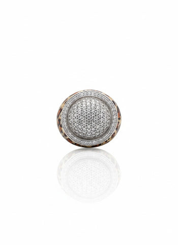 Anel animal print com Zircônia.