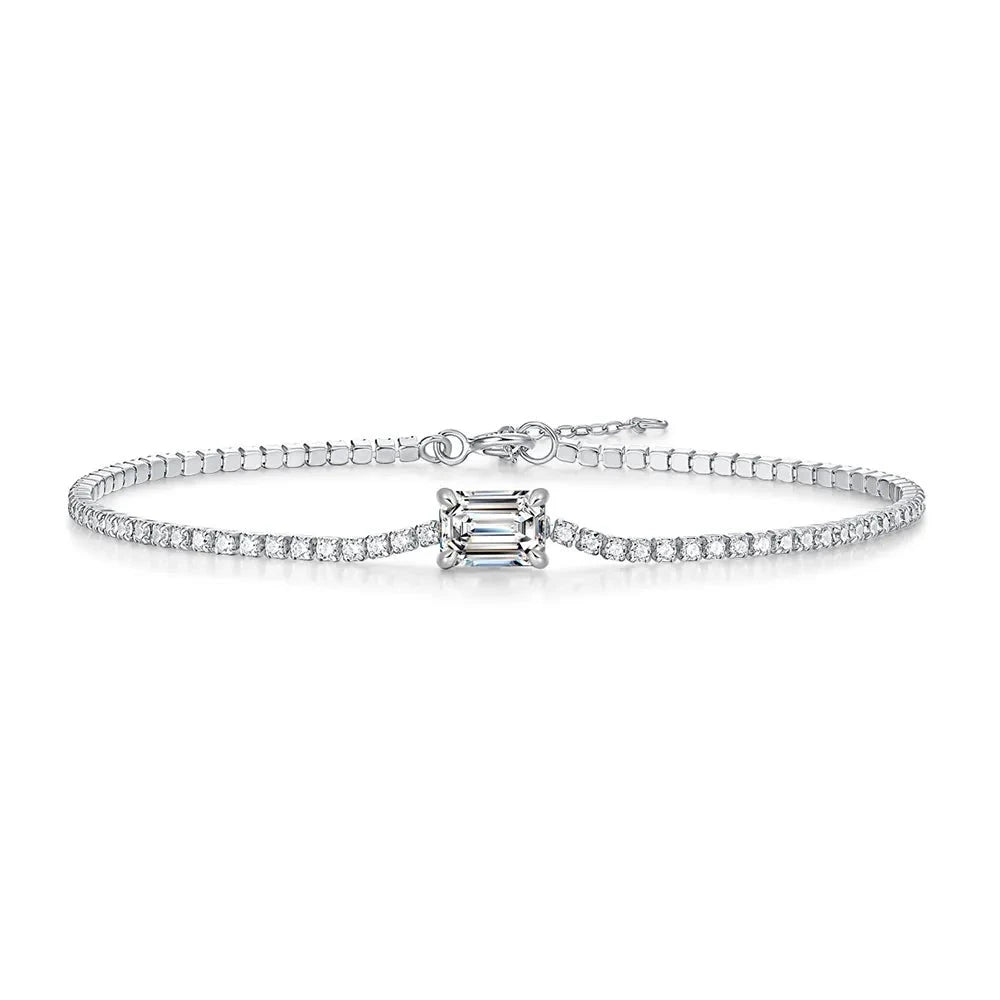 Pulseira em prata .925 e 1.0 CT moissanite