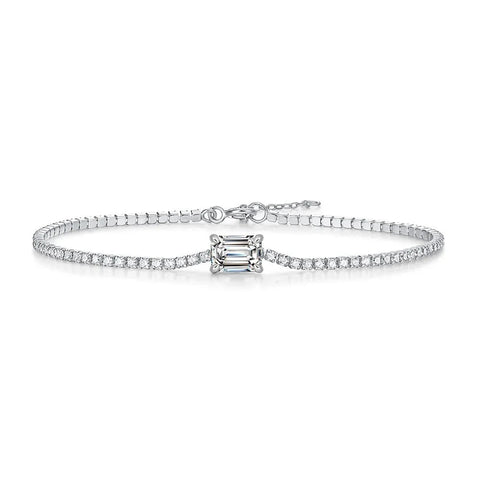 Pulseira em prata .925 e 1.0 CT moissanite