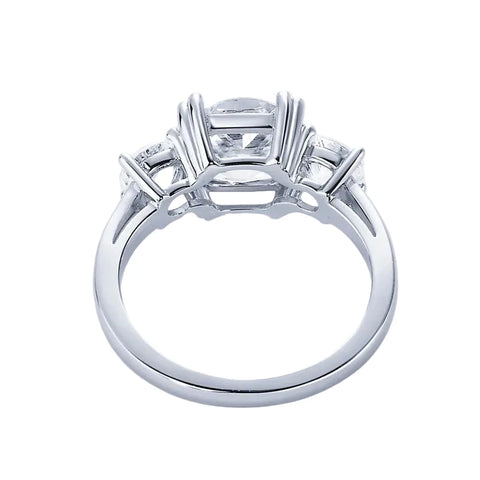 Anel 3 pedras em prata .925 e 3,5CT moissanite