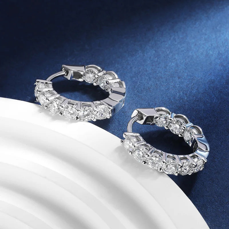 Brinco em prata .925 e 1.8ct Moissanite
