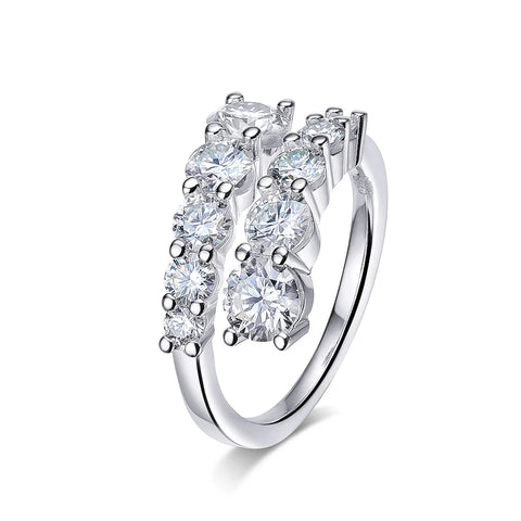 Anel Moissanite em prata .925 e 3.26 CT moissanites