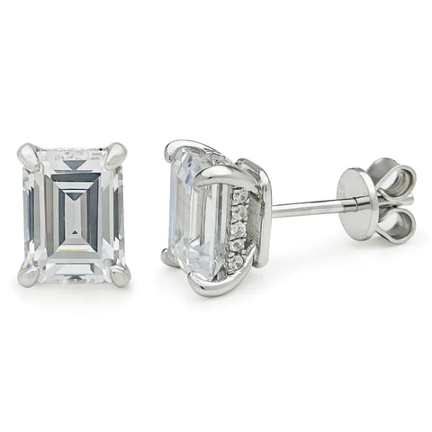 Brinco em prata .925 e 2.0 ou 4.0ct moissanite