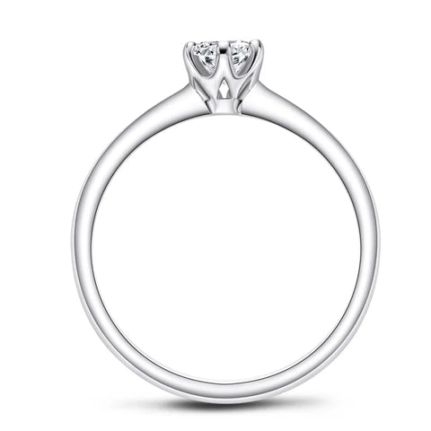 Solitário em prata .925 e 0,5 CT moissanite