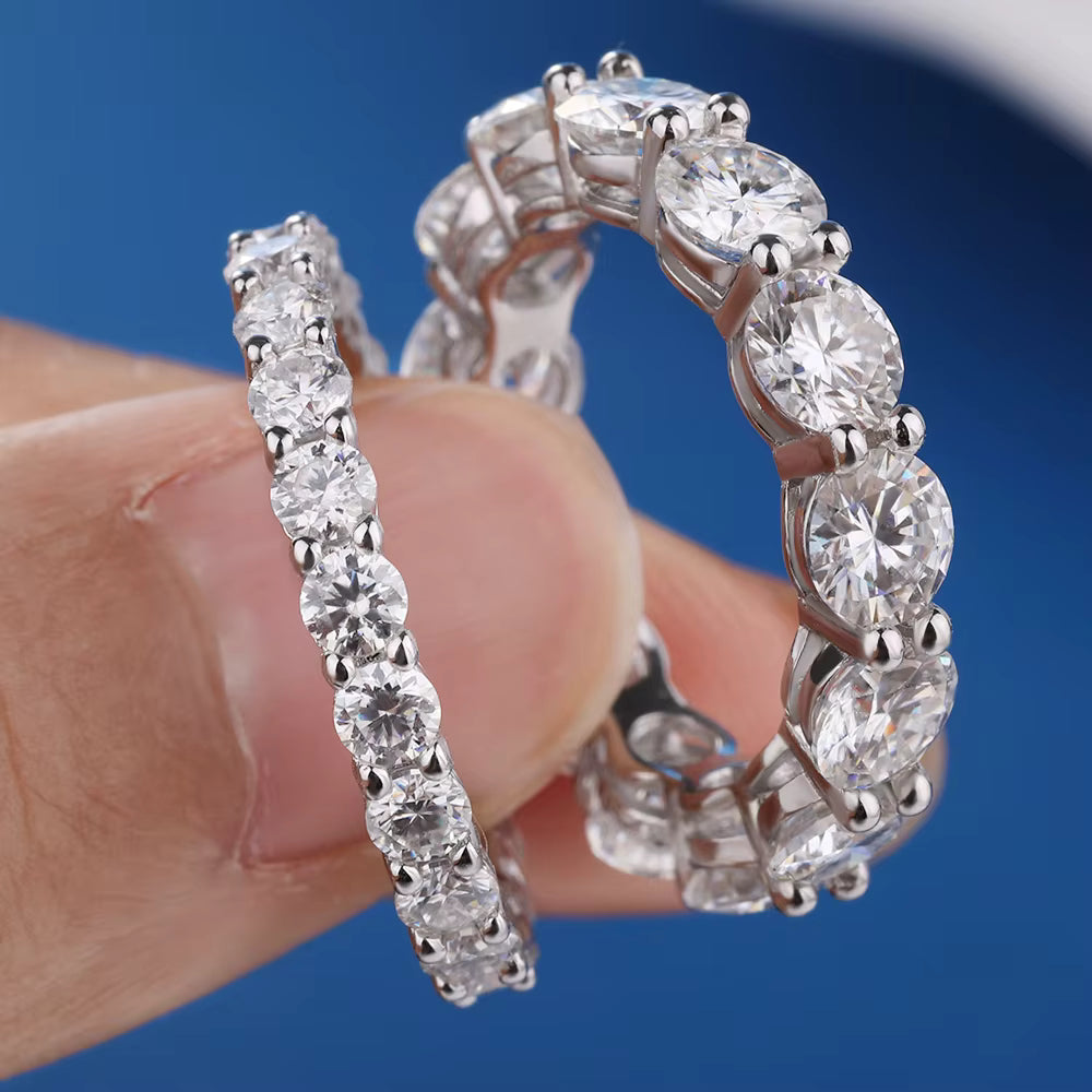 Aliança em prata .925 e 5mm moissanite (Black)