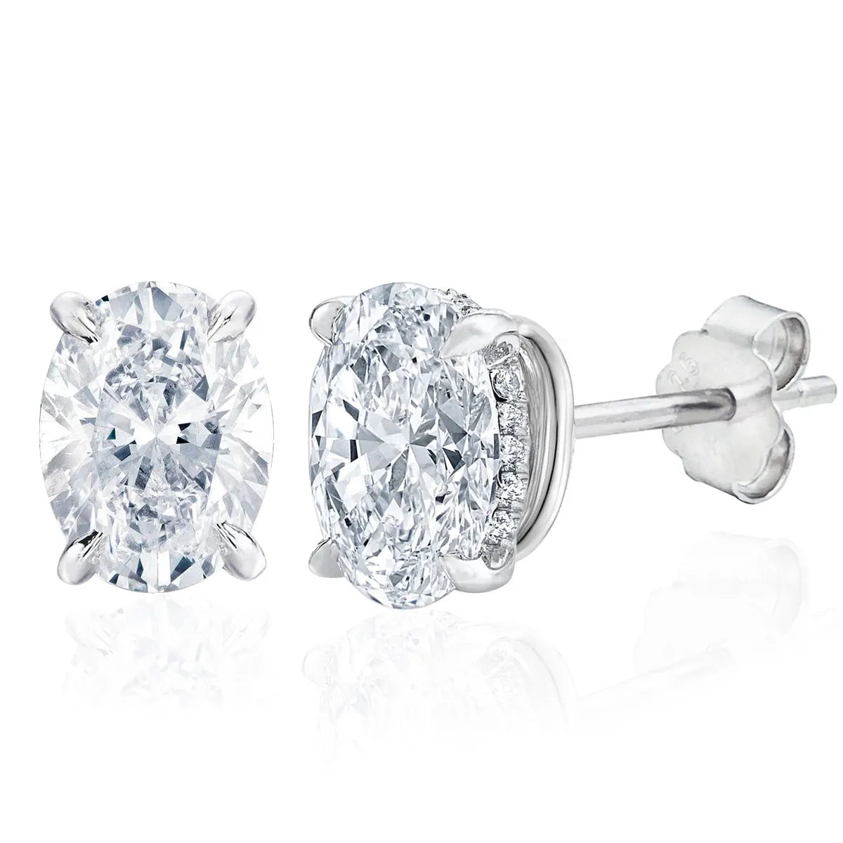 Brinco em prata .925 e 2.0, 3.0, ou 4.0ct moissanite