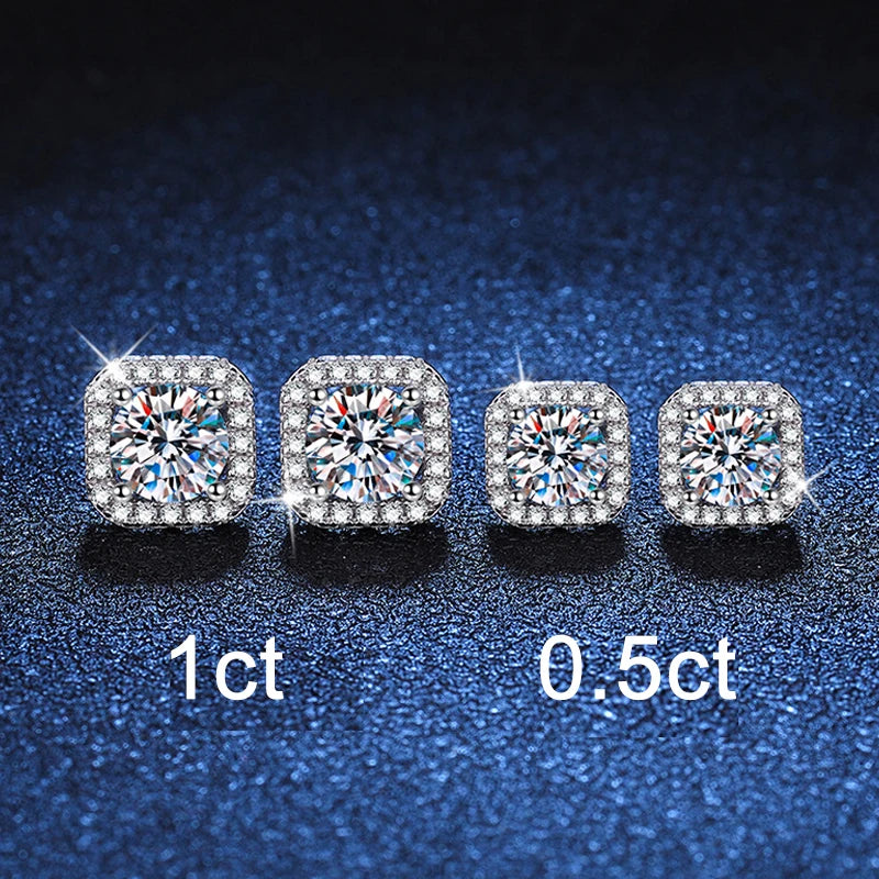 Brinco em prata .925 e 0.5 ou 1.0 CT moissanite