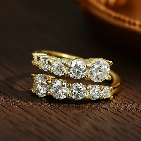 Anel Moissanite em prata .925 e 3.26 CT moissanites
