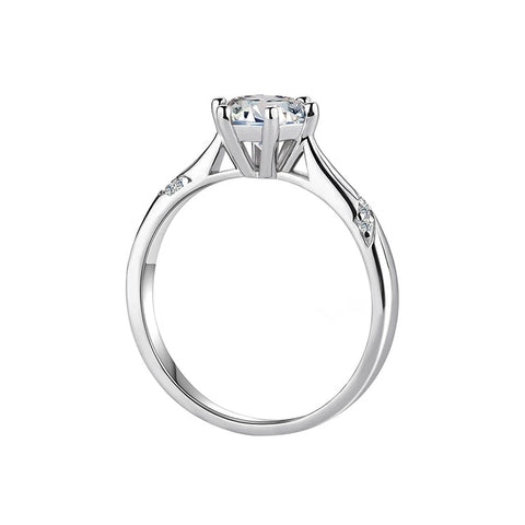 Solitário em prta .925 e 1 ou 2CT moissanite