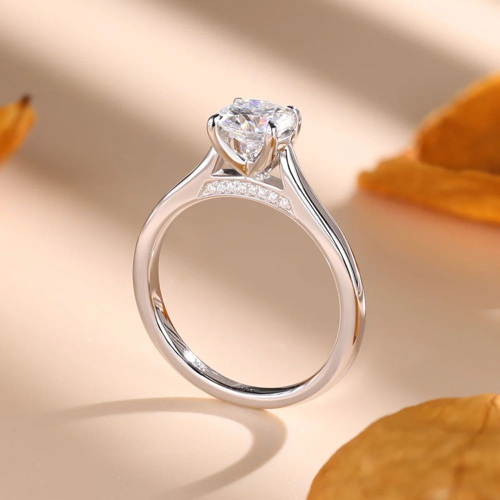 Solitário em prata .925 e  1.0ct moissanite