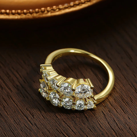 Anel Moissanite em prata .925 e 3.26 CT moissanites