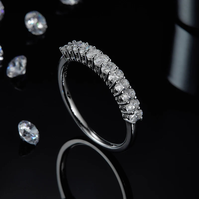Anel Oval  Moissanite .925 Prata Esterlina