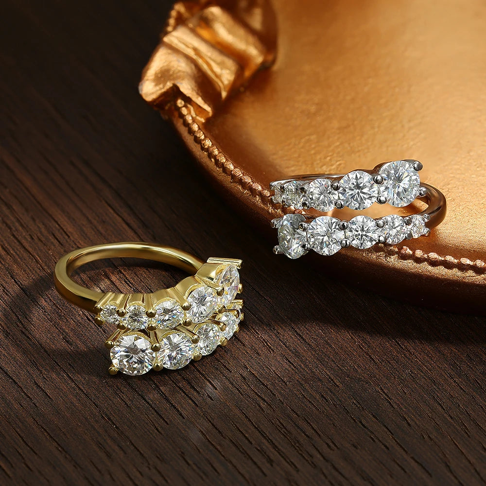 Anel Moissanite em prata .925 e 3.26 CT moissanites