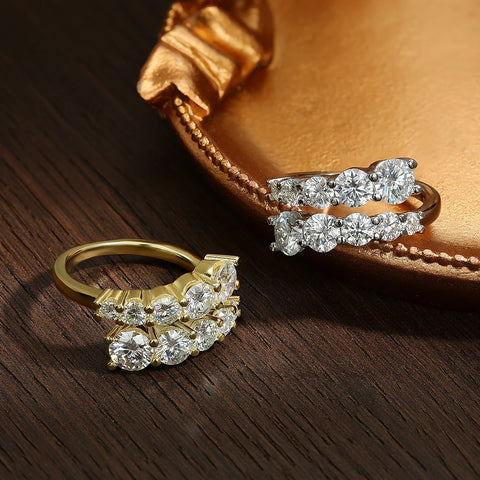 Anel Moissanite em prata .925 e 3.26 CT moissanites