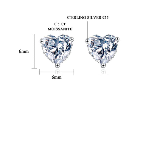 Brinco em prata .925 e 1.0ct moissanite