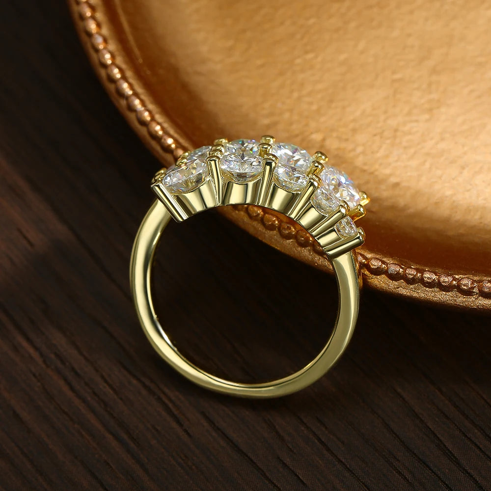 Anel Moissanite em prata .925 e 3.26 CT moissanites