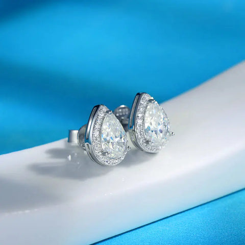 Brinco em prata .925 e 2.0 CT Moissanite