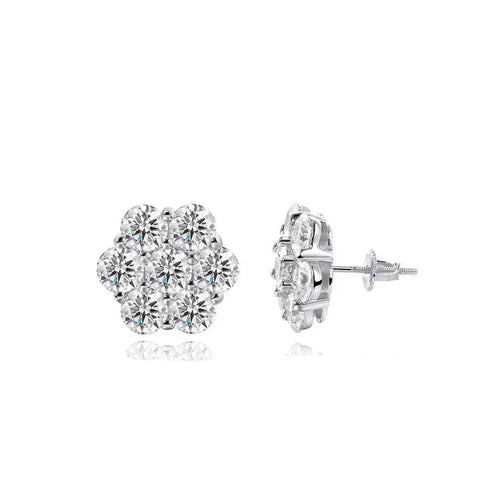 Brinco em prata .925 e 0.8, 1.4 ou 7.0ct moissanite