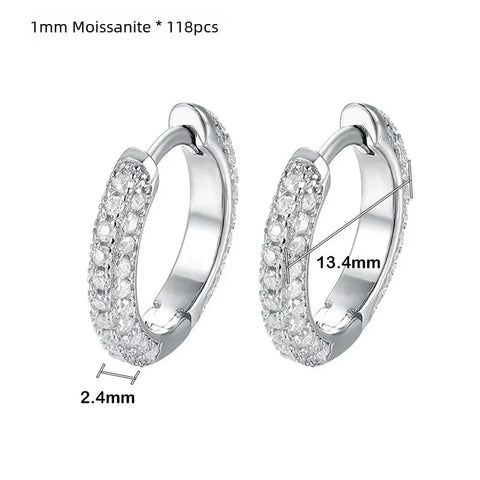 Brinco em prata .925 e 0.8ct moissanite