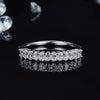 Meia Aliança em prata .925 e 0.8CT Moissanite