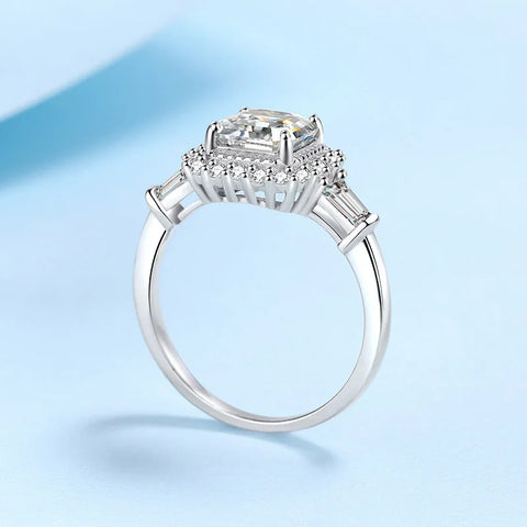 Anel em prata .925 e 1.0 ou 2.0 CT moissanite