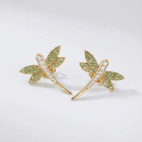 Brinco Libélula com zircônia e topázio