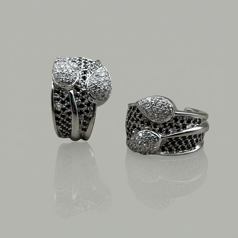 Brinco duo zircônia e onix