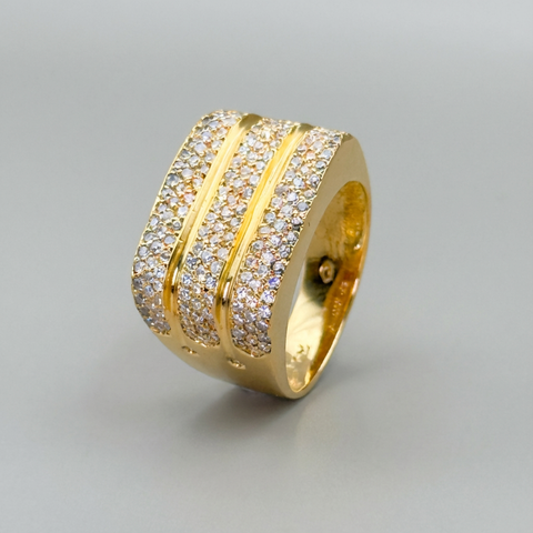 Anel geomêtrico com zircônia