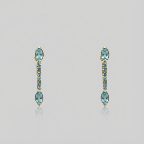 Brinco em topázio azul