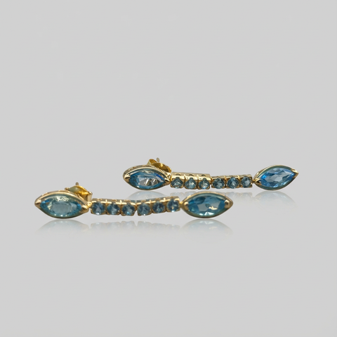 Brinco em topázio azul