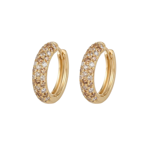 Brinco argola com zircônia