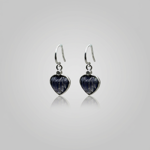 Brinco coração e ametista