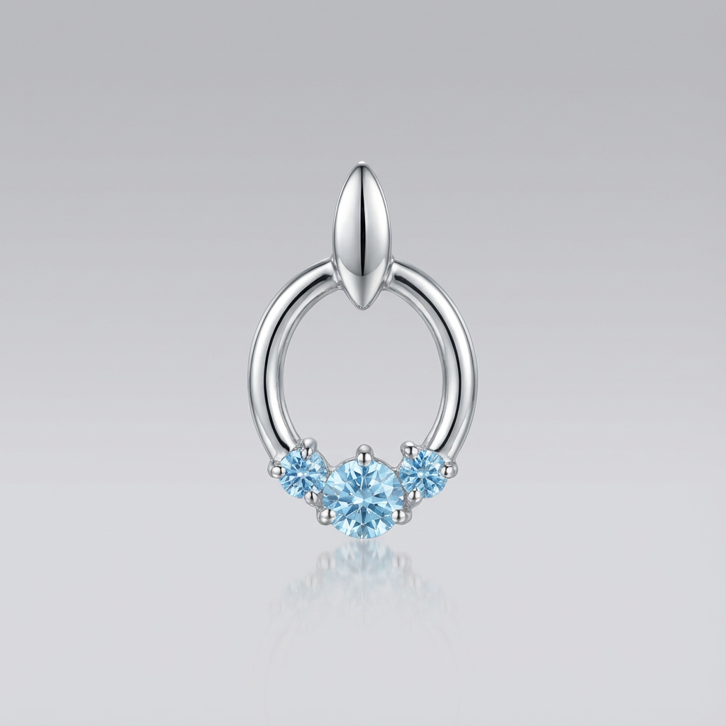 Pingente em topázio azul